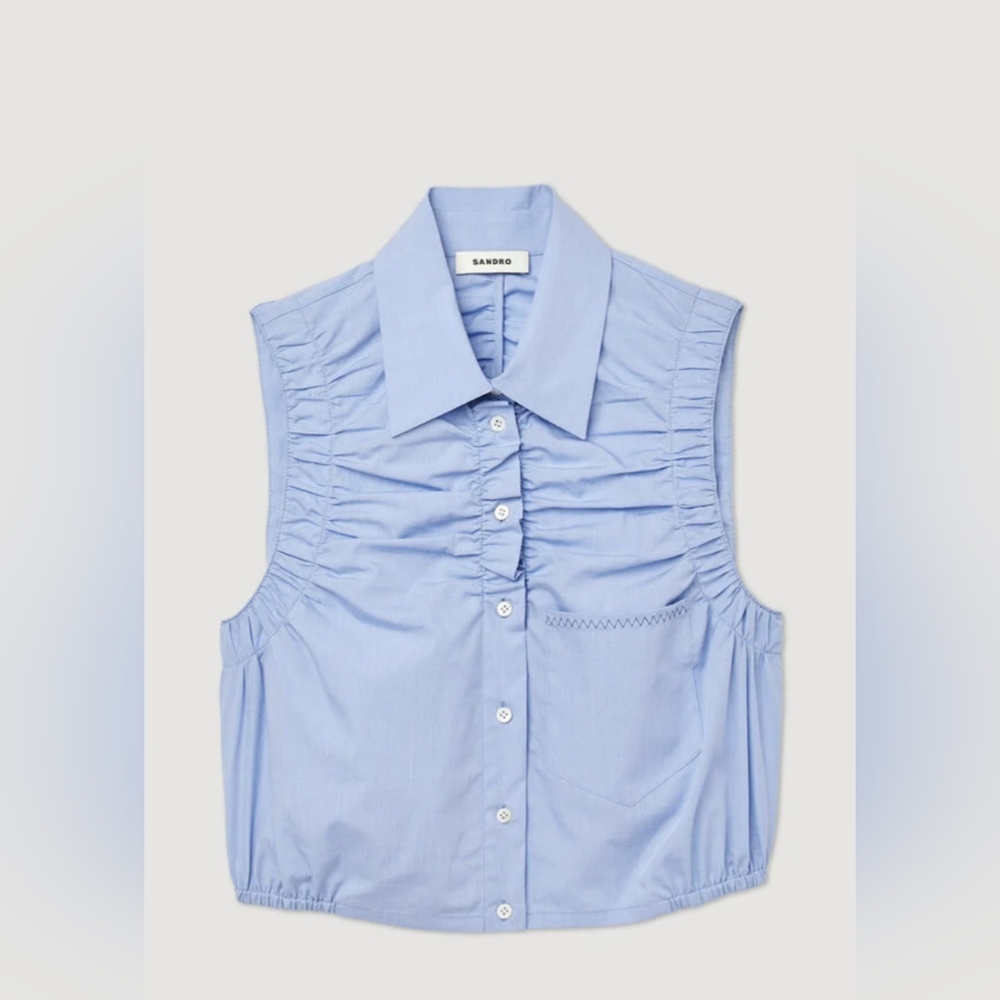 Sandro Paris cropped sleeveless shirt